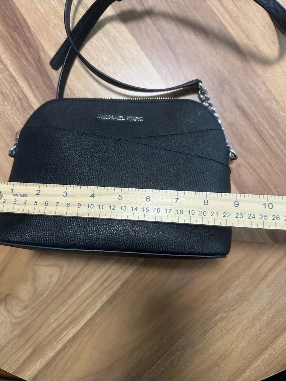 Michael Kors black Jet Set Travel medium dome crossbody purse